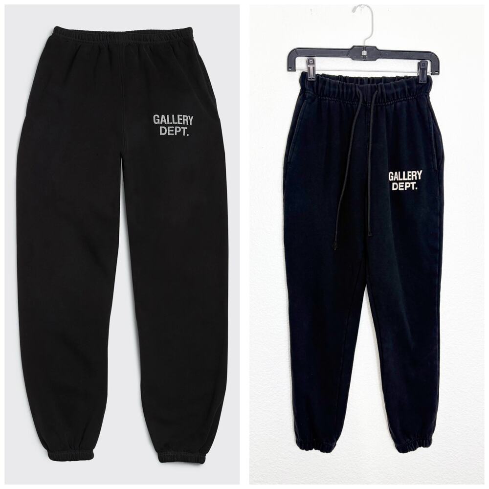 Gallery Dept Black Logo Jogger Sweatpants Size Small Loungewear Chic Unisex